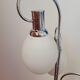 Lampadaire chromé à trois branches globes en opaline, années 70