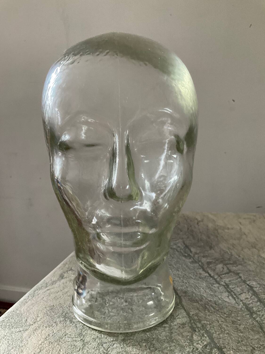 Vintage molded glass hat head from the 60s