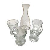Carafe + 4 verres motif Abeilles