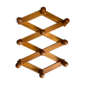Vintage pine accordion coat rack