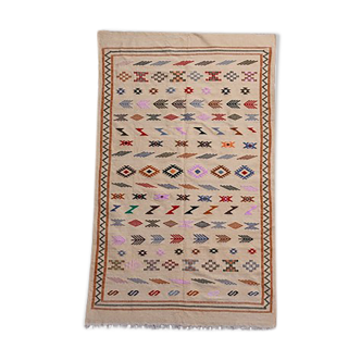 Bohemian beige Berber carpet 140x235 cm