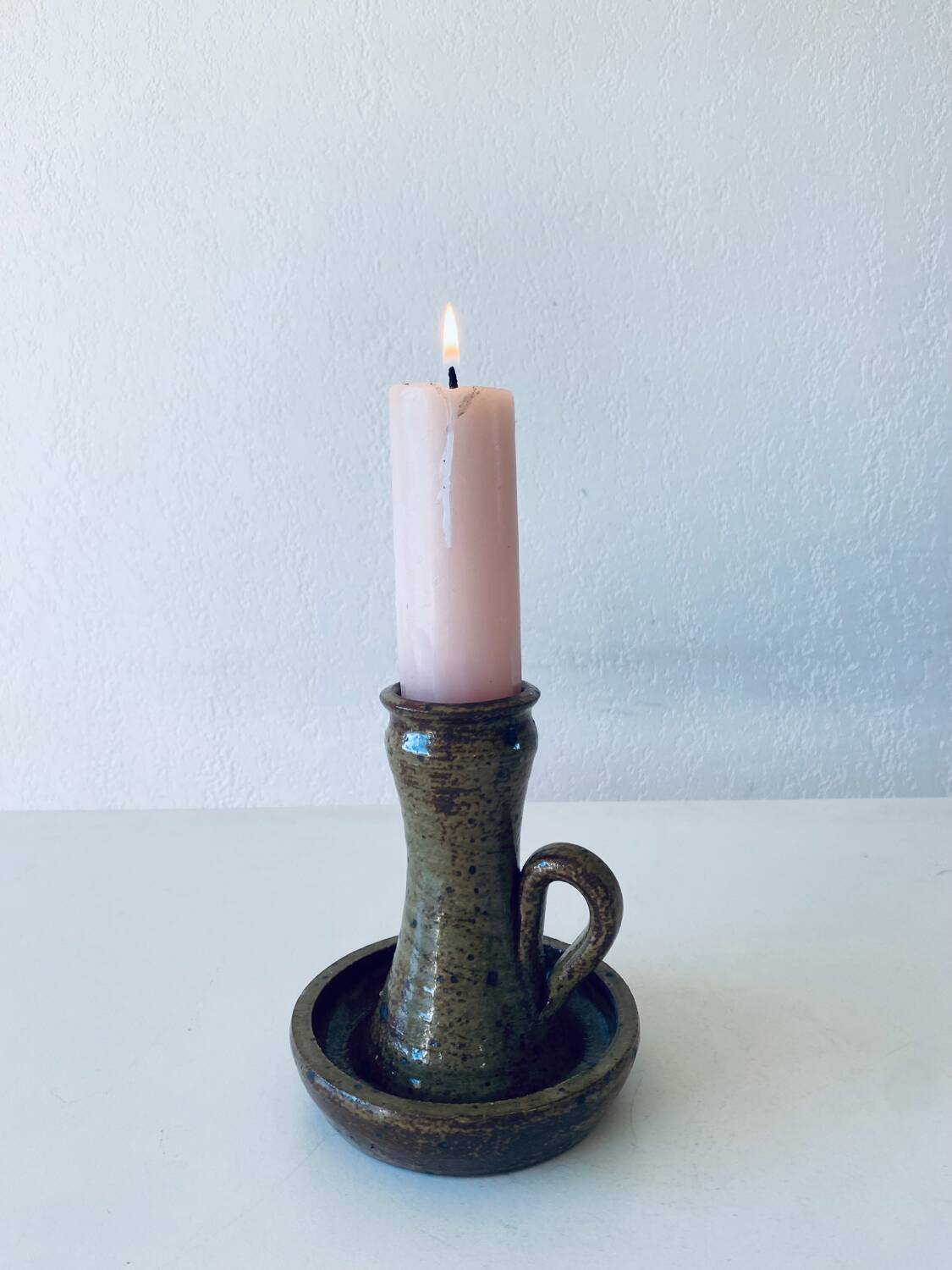 Stoneware candle holder