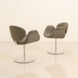 Pair of gray "Little Tulip" armchairs by Pierre Paulin for Artifort 80's