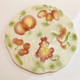 Presentation plate slurry salines bath pattern fruit- faience