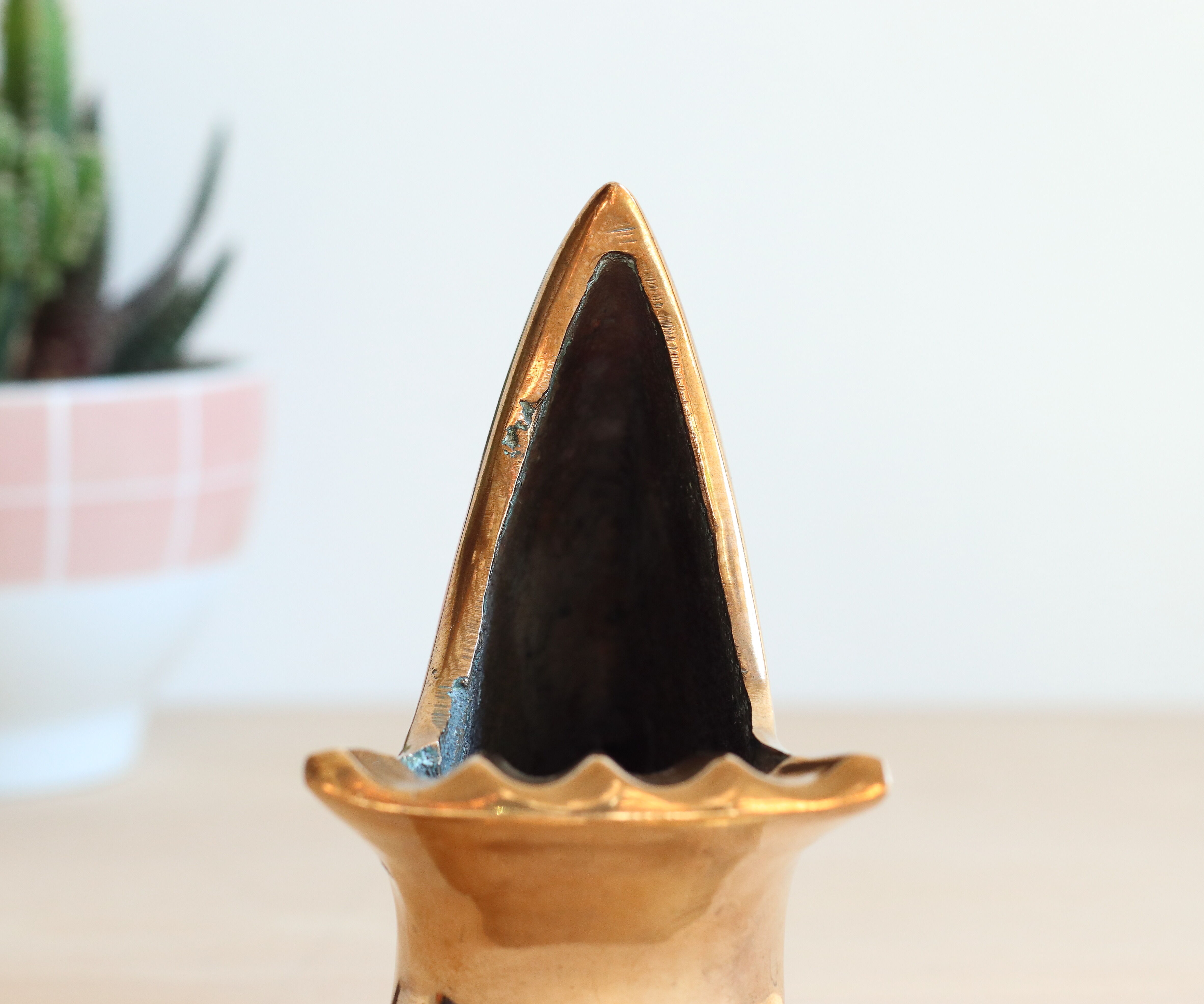 1960s solid brass ashtray in the shape of a stylized fish
