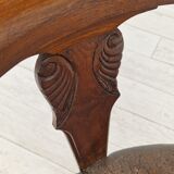 Scandinavian armchair, original condition, leather, oak wood, 1950s,