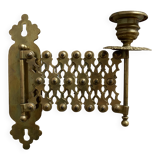 Antique extendable brass wall sconce