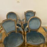 Set of 4 Louis XVI medallion armchairs