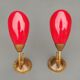 Pair of 60s sconces in brass and opaline