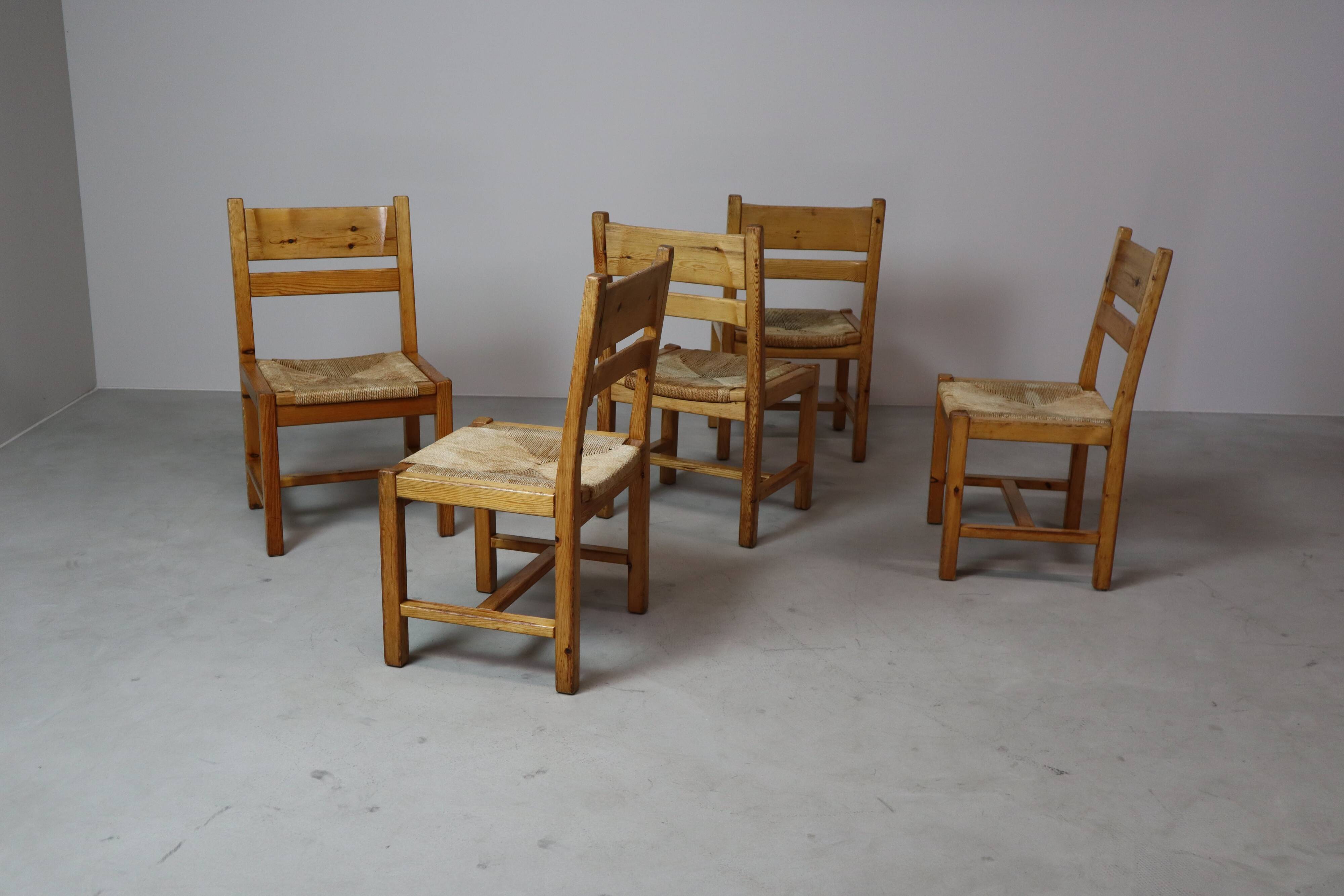Set of 5 vintage chairs by Tage Poulsen for Gramrode Møbelfabrik, 1970's