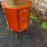 Vintage octagonal bar cabinet – leather top – Art Deco style – years