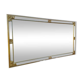 Pareclose and Beveled Wood and Golden Stuk Mirror