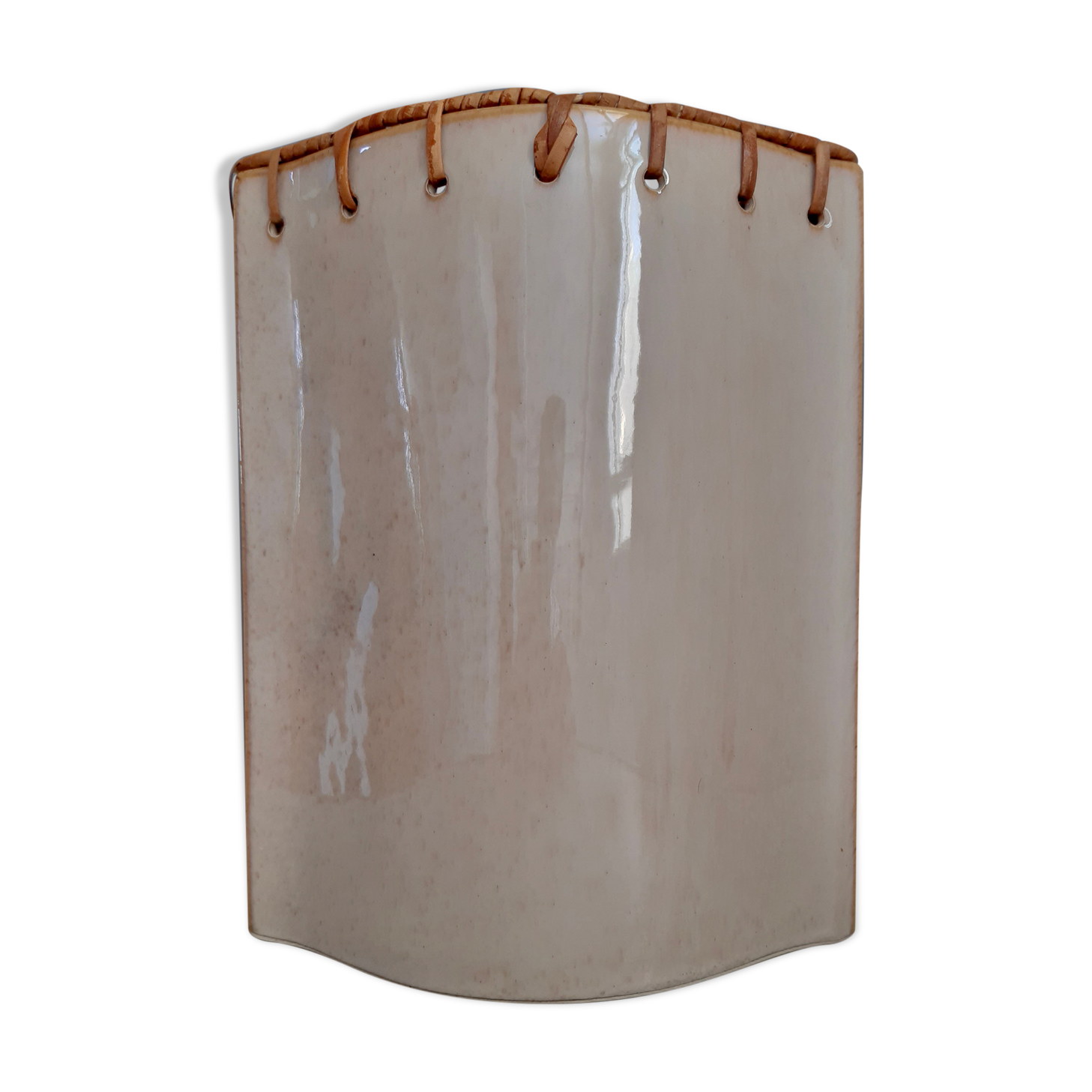 Ceramic and rattan vase 70s