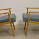 Paire de fauteuils vintage année 60 en hêtre