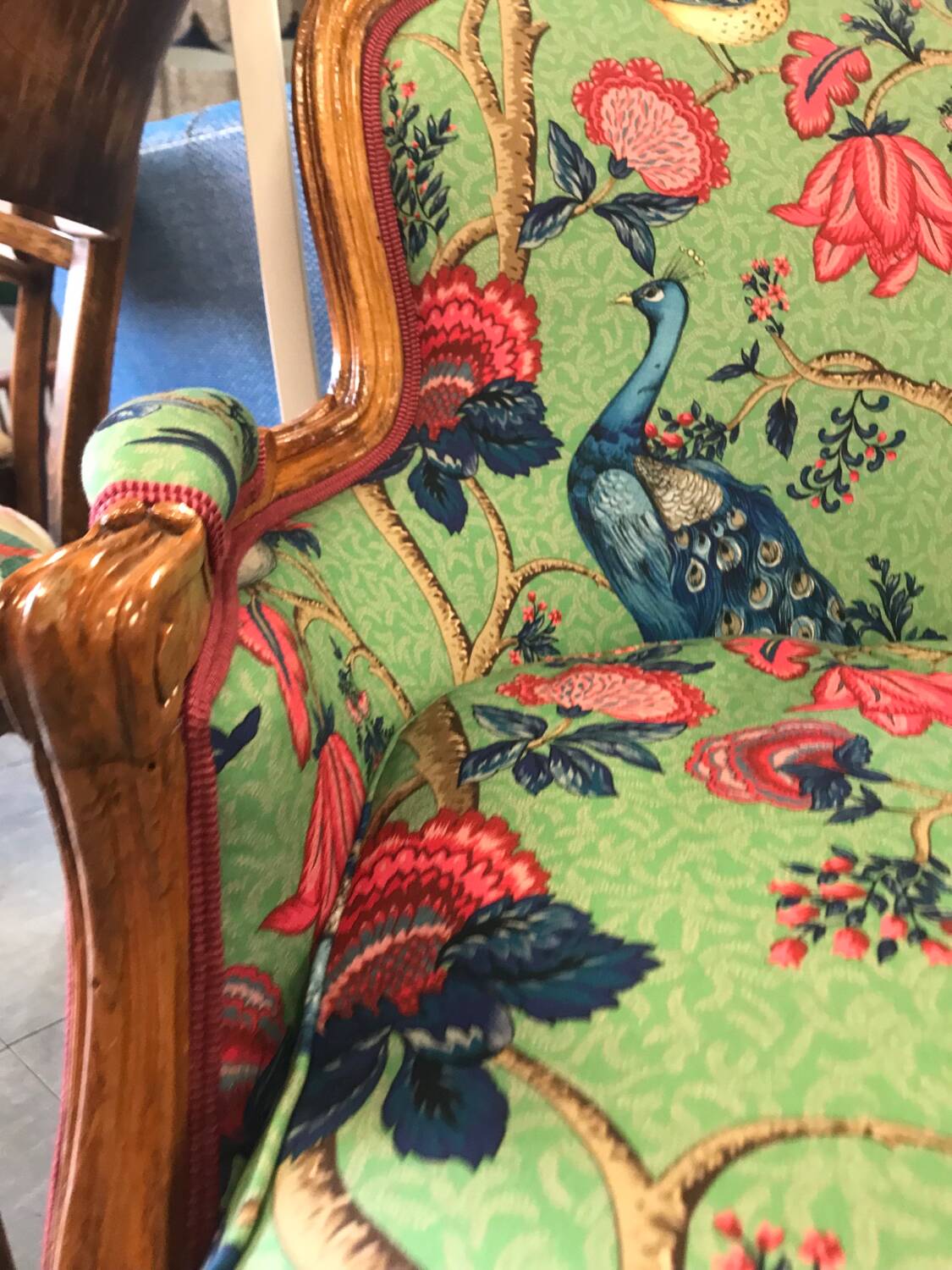 Louis XV style Bergère armchair with floral motifs
