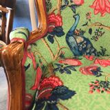 Louis XV style Bergère armchair with floral motifs