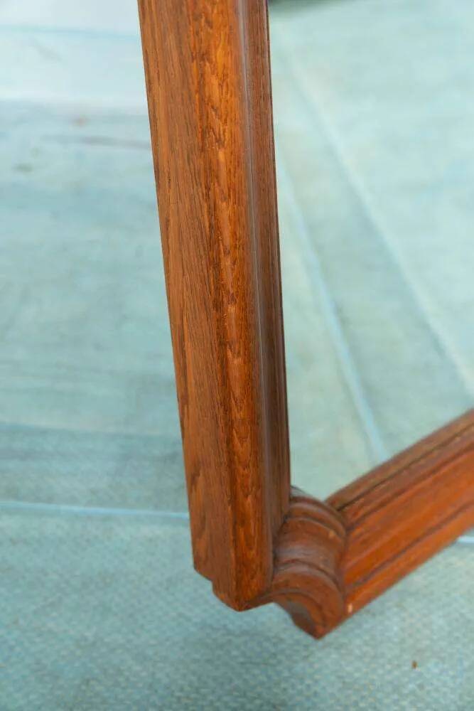 Vintage wooden mirror from the 1960s, art deco style 60s mirror.