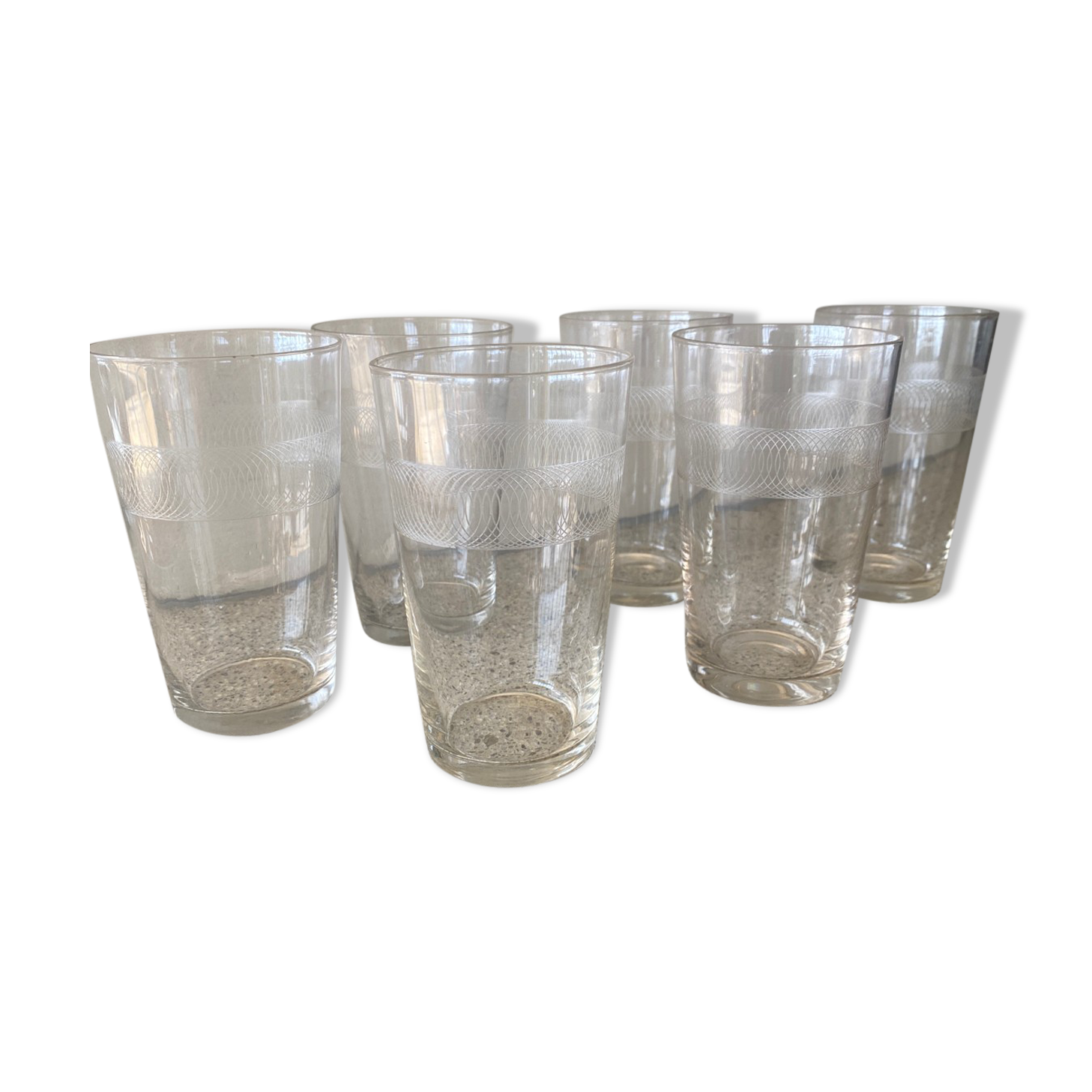 Lot de 6verres anciens à limonade art déco
