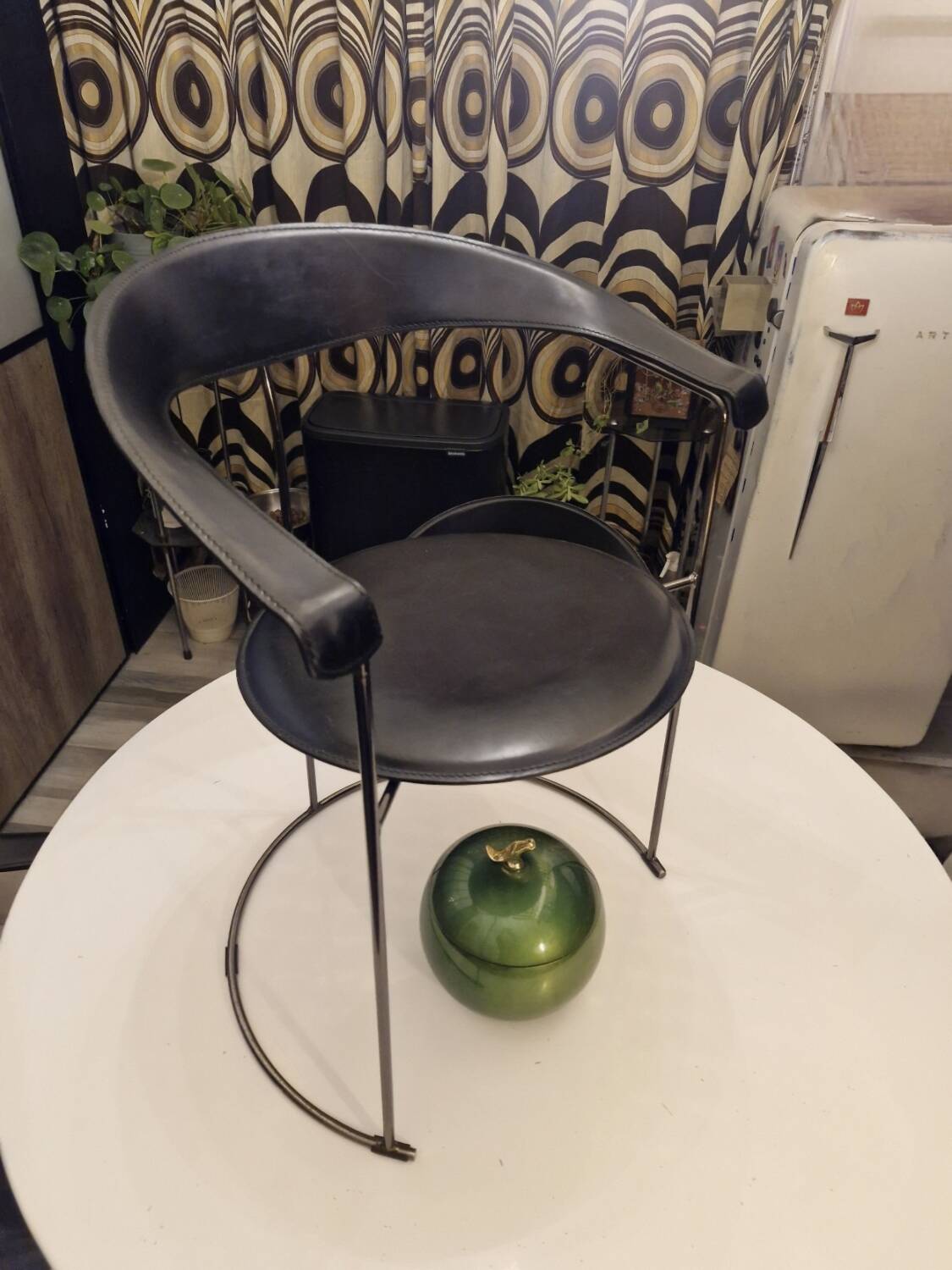 Set of 5 Leather Chairs, Canasta by Arrben Italy Vintage 1980