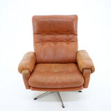 1970s leather swivel armchair by Nili Stoppmobler, Denmark