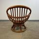 Vintage rattan swivel saucer armchair from the 70s