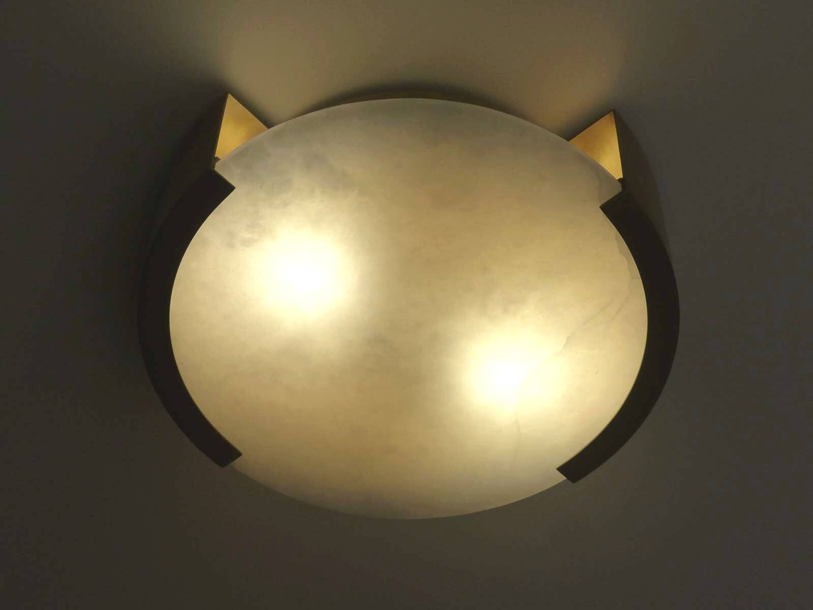 Large Melange ceiling light Brass & Natural Alabaster Kelly Wearstler