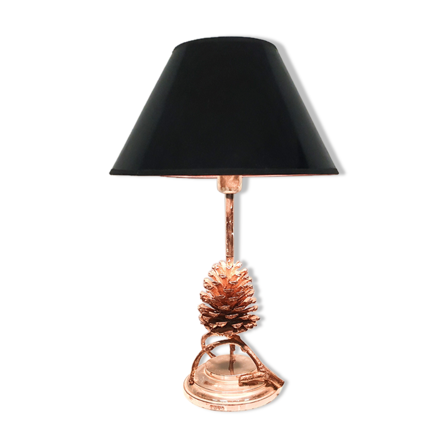 Hollywood regency pine cone table light, Italy, 1970