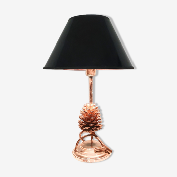 Hollywood regency pine cone table light, Italy, 1970