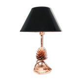 Lampe de table en pomme de pin Hollywood regency, Italie, années 1970