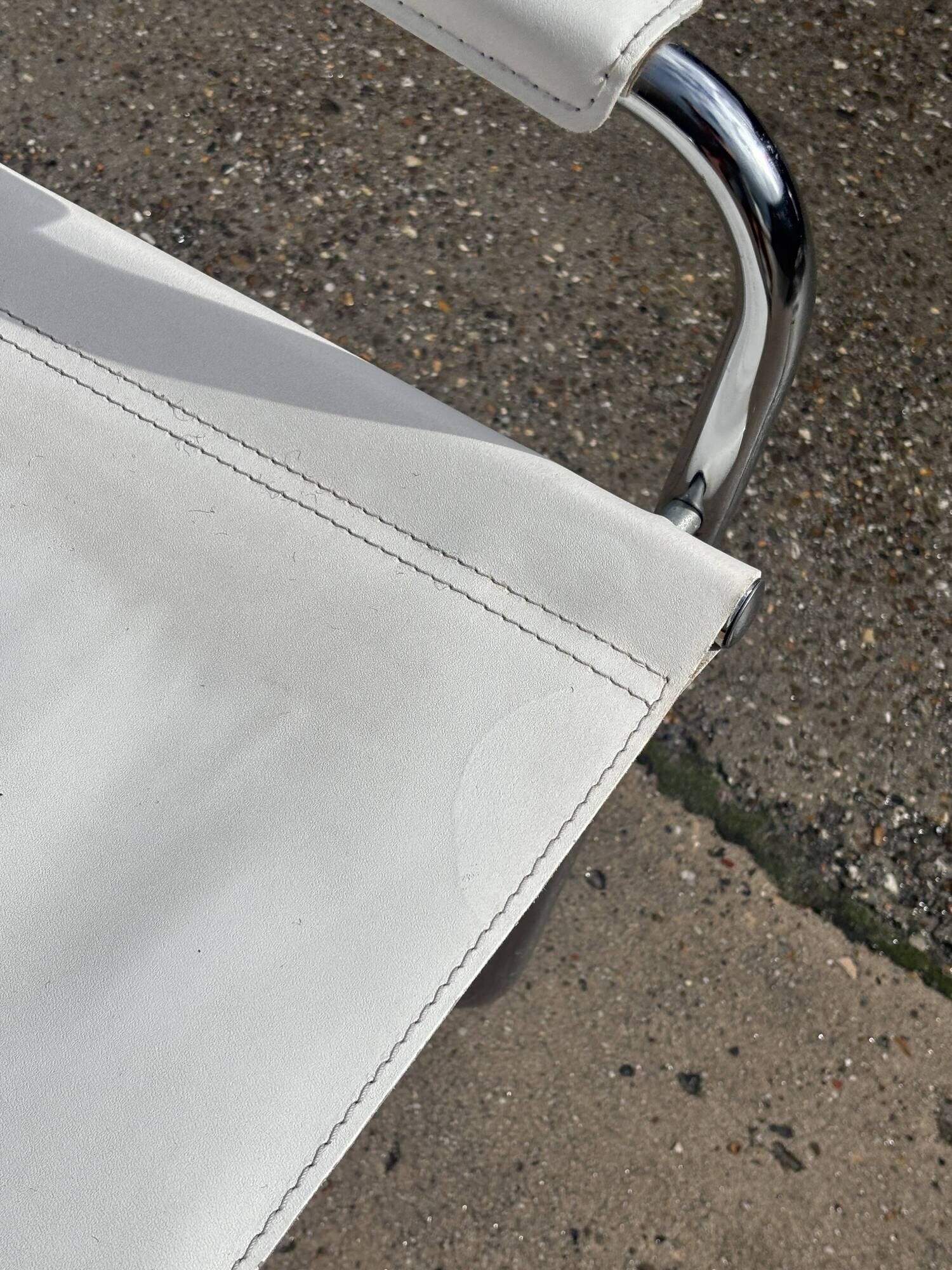 Set of 4 dining chairs in white, S34 Mart Stam/Marcel Breuer style Italy