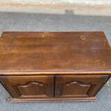 English solid wood low sideboard with 2 doors