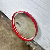 Vintage red space age mirror 57cm