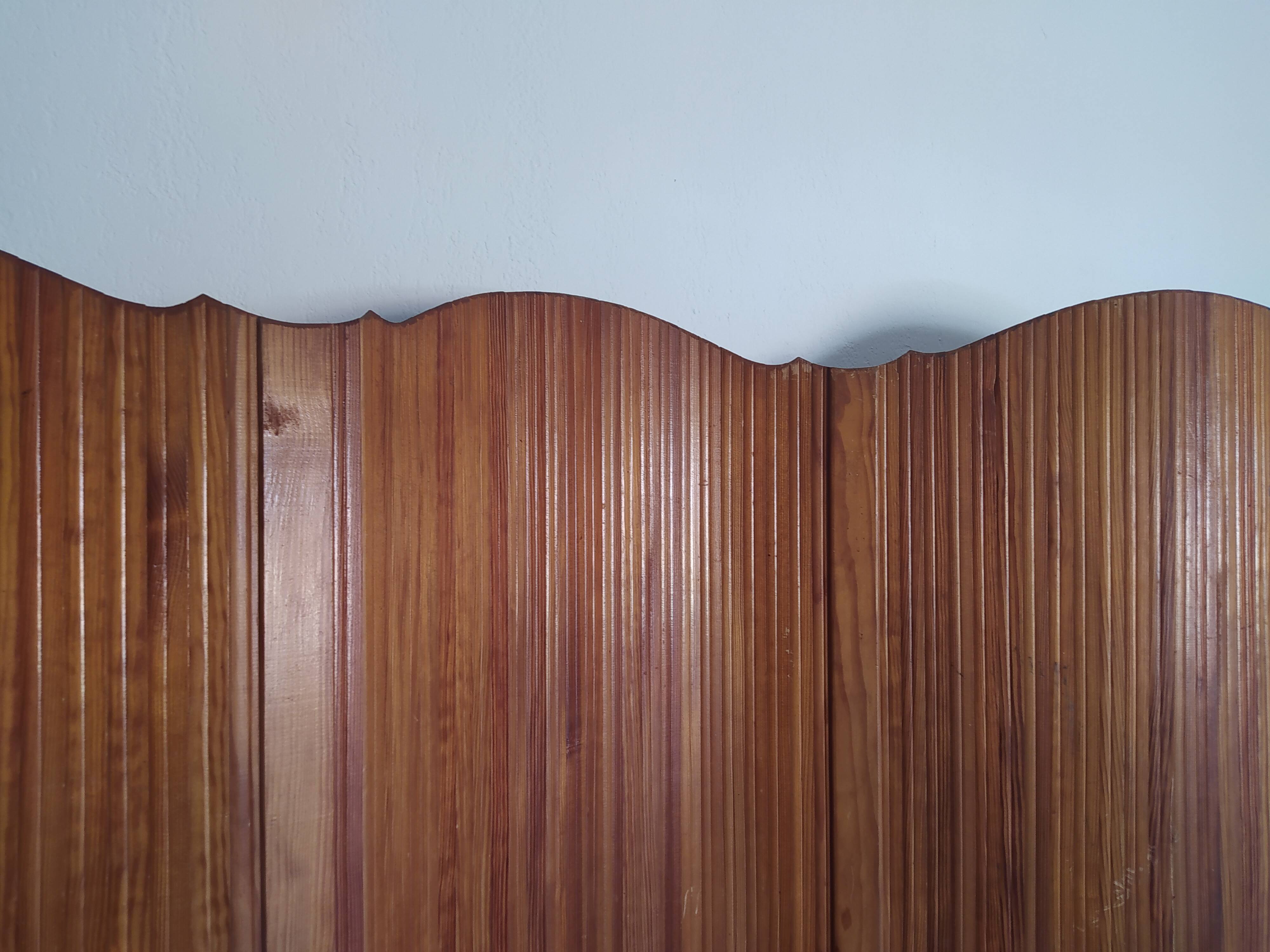 Roll-up wooden screen Baumann - 1950
