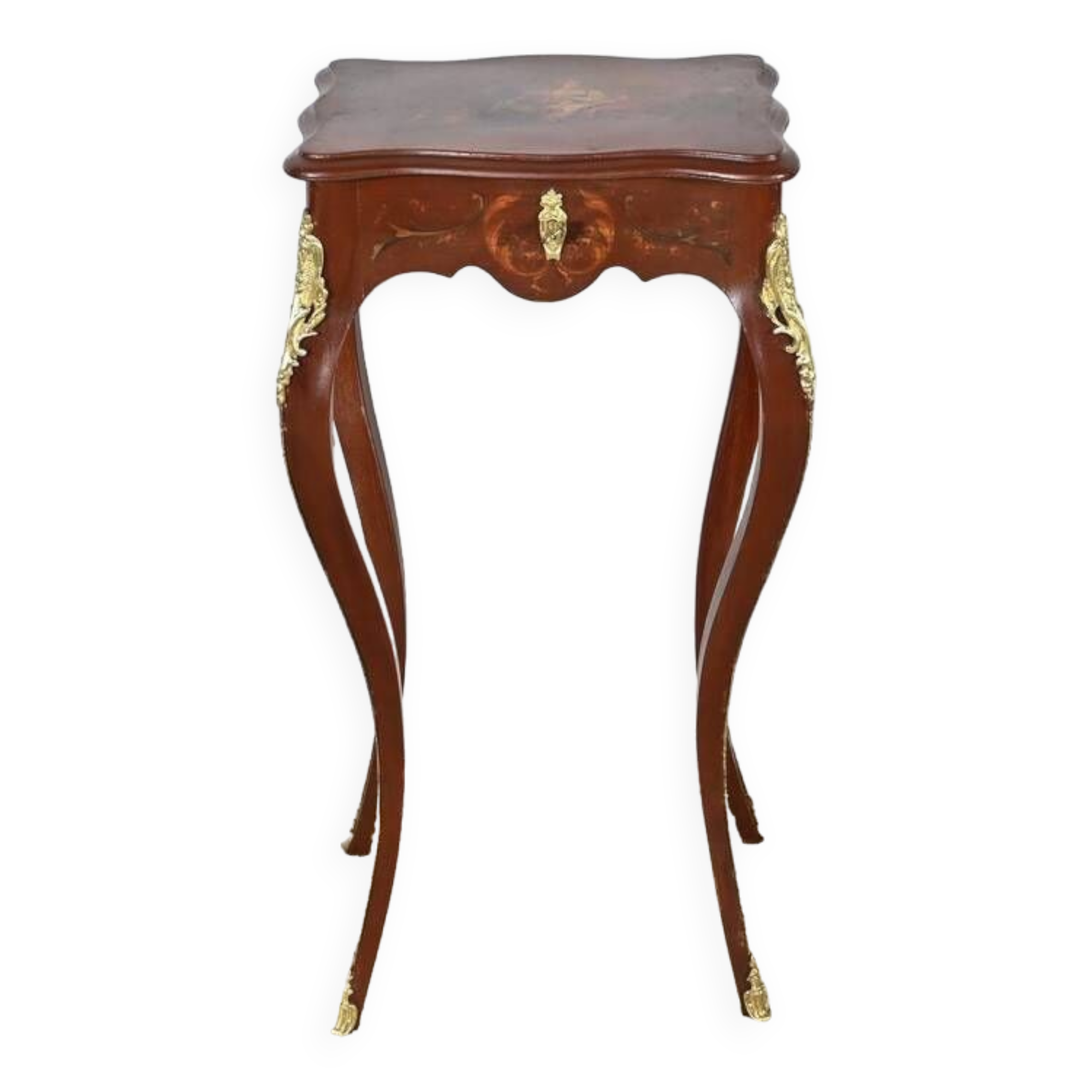Small Table in Lacquered Wood, Louis XV Style – Late 19th Century