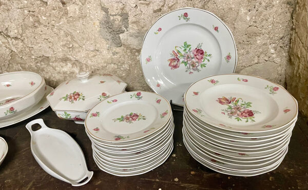Grand Service de Table 45 Pièces, Porcelaine de Limoges BERRY Décor