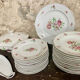 Large 45-Piece Dinner Service, Limoges Porcelain, Berry Decor