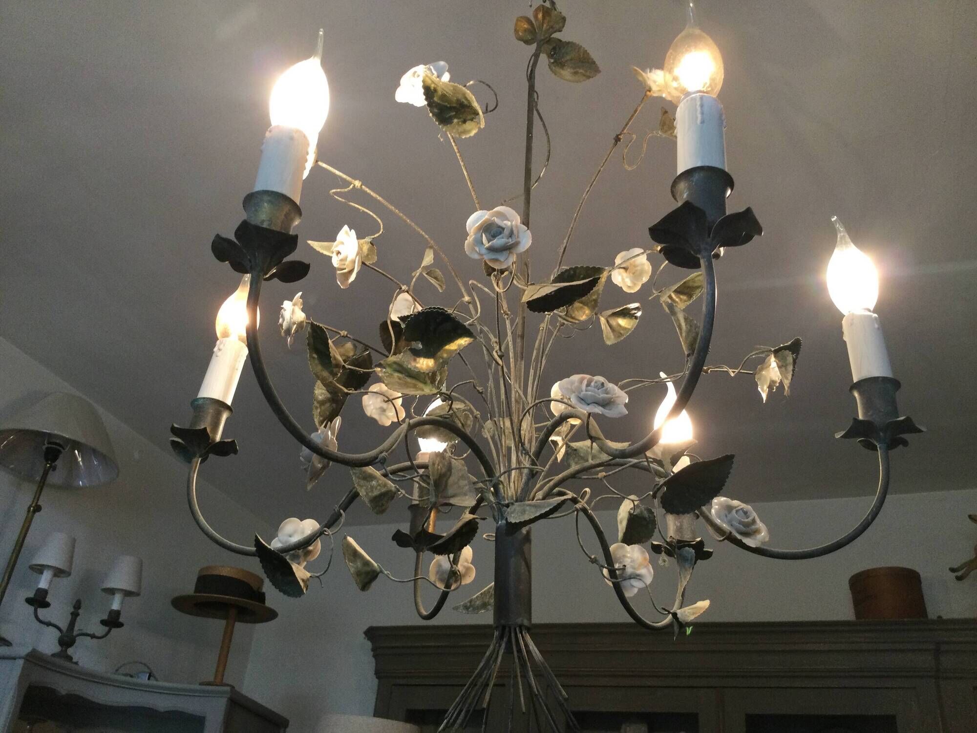 Antique metal chandelier