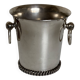Silver-plated metal flowerpot in the style of Jean Després, 1950