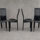 4 black leather chairs – Elegance and design