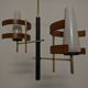 Scandinavian teak and brass chandelier from the 50s/60s