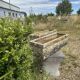 Paire de jardinières en ciment