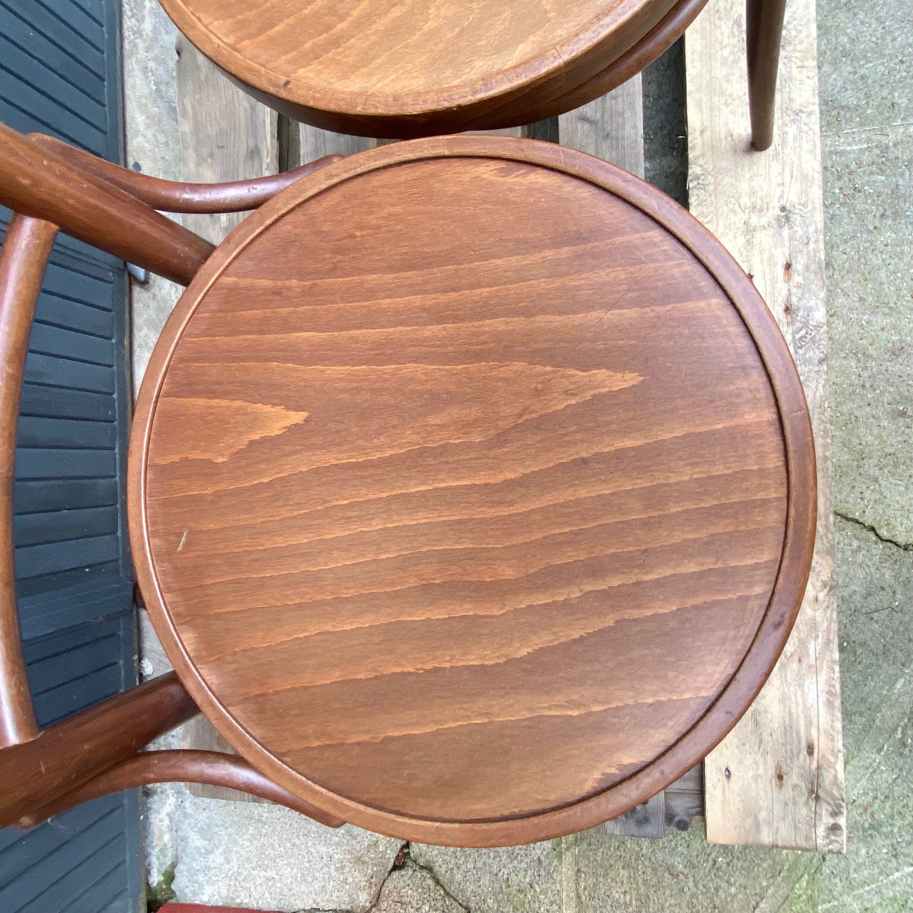 Lot de 2 chaises bistrot en bois courbé