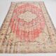 Red & cream oriental turkish vintage rug