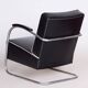 Bauhaus Armchair with Stool in Chrome attributed to Mücke-Melder, Czech, 1930s, Set of 2