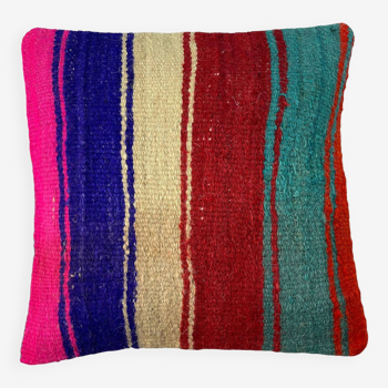 Housse de coussin kilim turc vintage, 40 x 40 cm