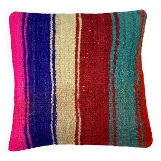 Housse de coussin kilim turc vintage, 40 x 40 cm