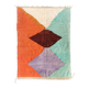 Ecru Berber Kilim rug with colored areas 305x190cm