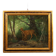 Old painting "Deer in the Woods" oil on canvas France 19th century