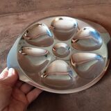 Set of 4 metal oyster plates