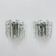 Pair of wall sconces ice glass and metal by J.T. Kalmar for Kalmar, 60s